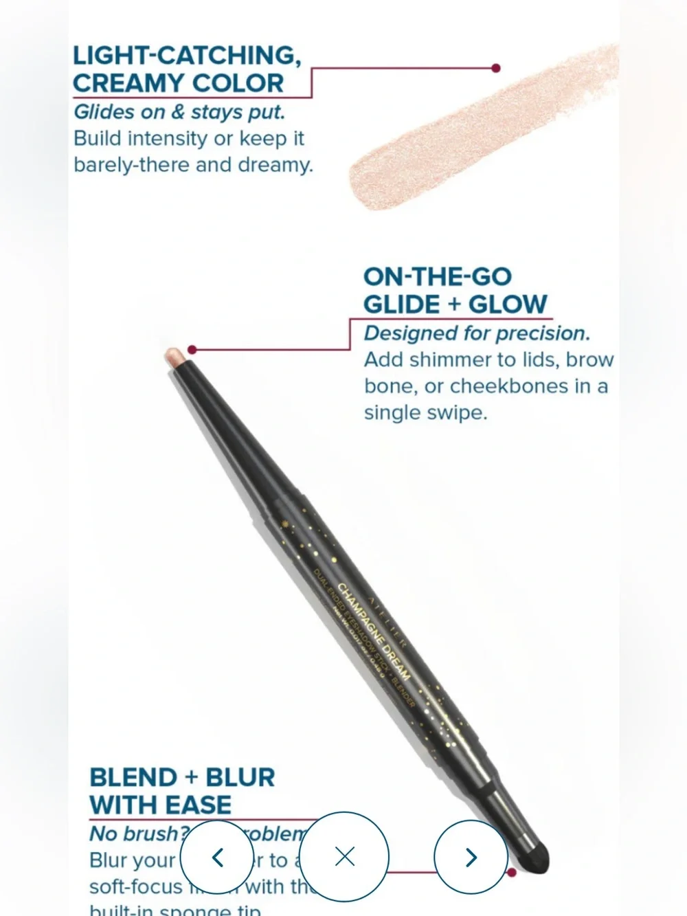 Dear Midnight Dual Ended Eyeshadow Stick & Blender Champagne Dream